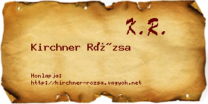 Kirchner Rózsa névjegykártya