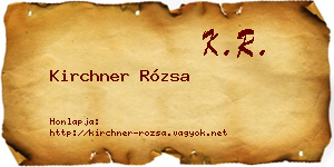 Kirchner Rózsa névjegykártya